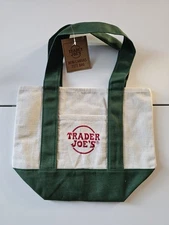 Trader Joe's Mini Reusable Canvas Tote Bag - GREEN