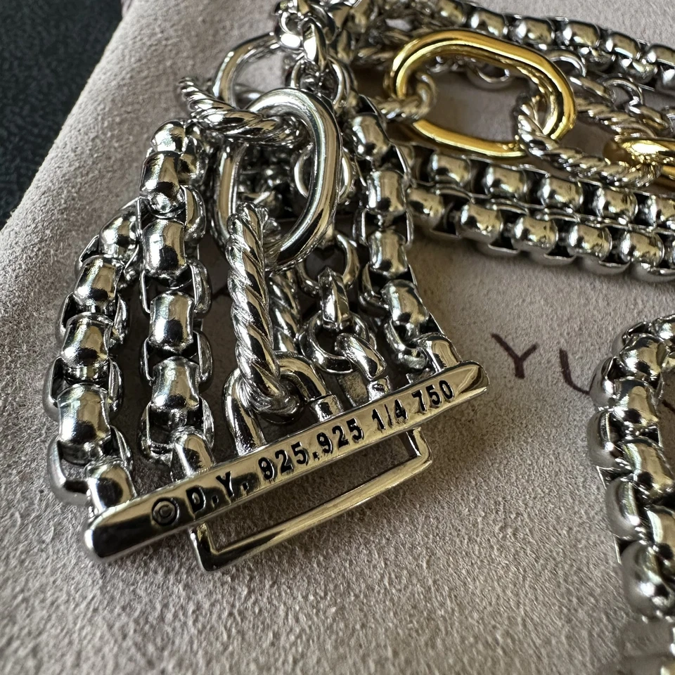 Pulsera David Yurman 925/18K Multifila 29 mm 7.5" Foto 3 de 4