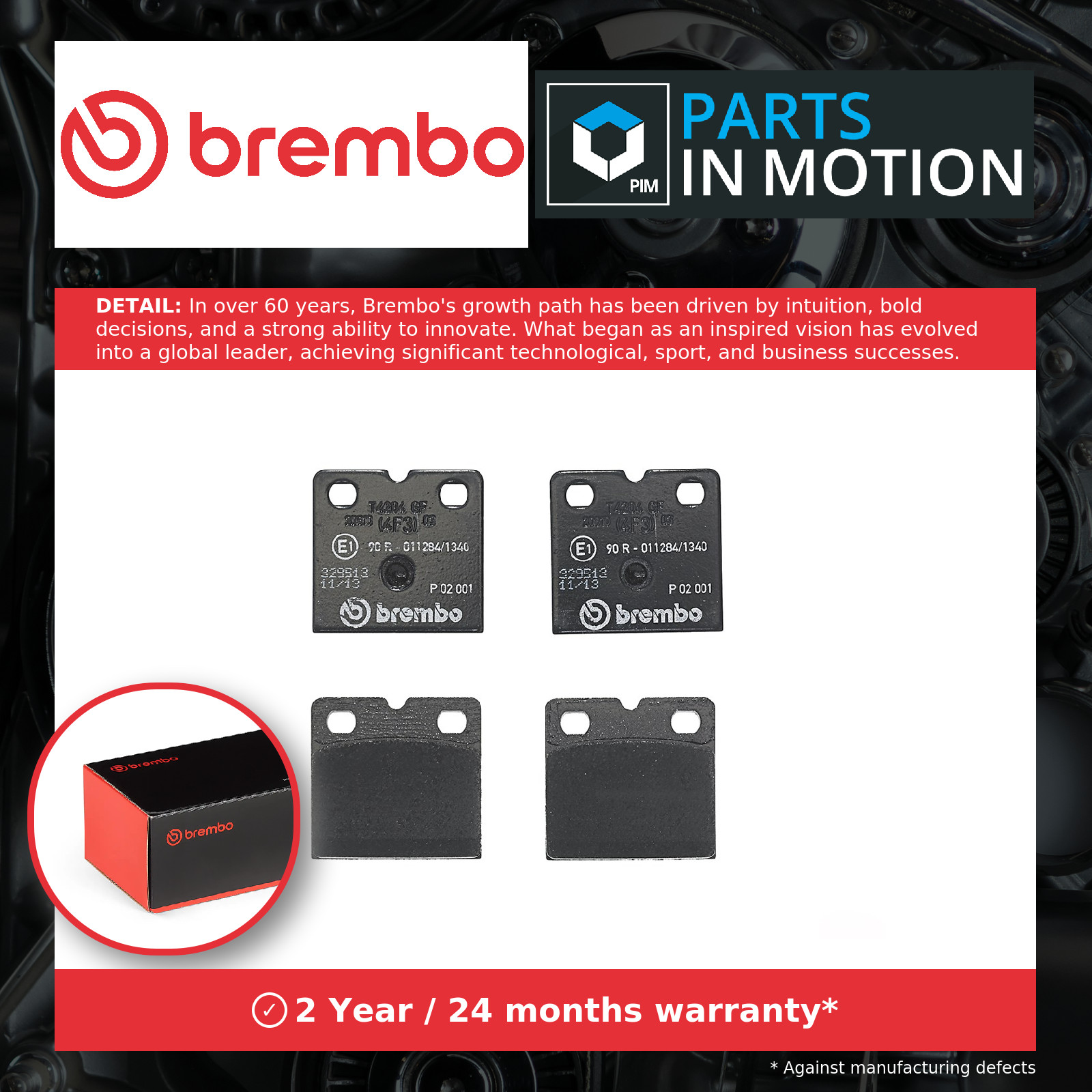 Brake Pads Set fits MASERATI QUATTROPORTE Mk5 4.7 Rear 2008 on Brembo Quality - Image 28