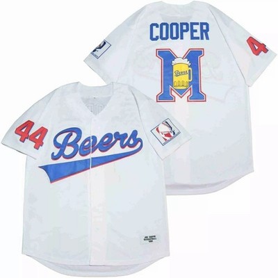 Cooper #44 Milwaukee Baseball Jersey Beers White Stitched Custom Name S-6XL
