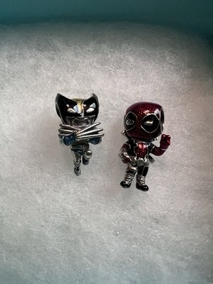 Authentic Pandora Deadpool And Wolverine Sterling silver charms Preowned