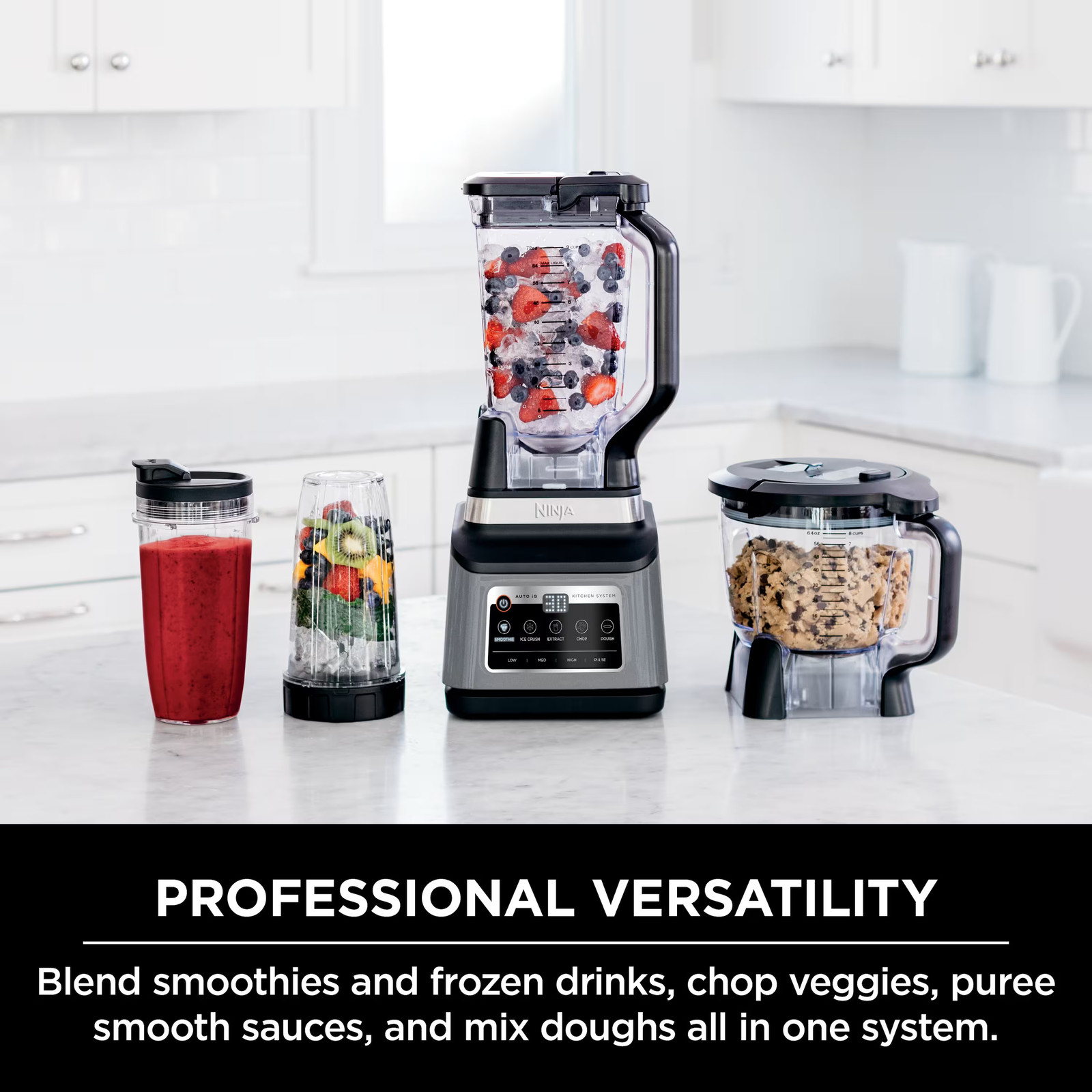 Ninja - Professional Plus Kitchen System with Auto-iQ & (2) 24oz Single-Serve...