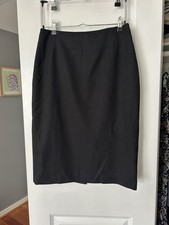 VTG Pendleton Womens Black Skirt 100% Virgin Wool Made In USA Size 6