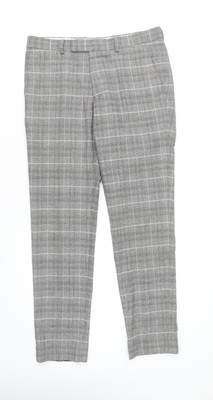 Moss London Anzughose Slim Fit grau kariert 32