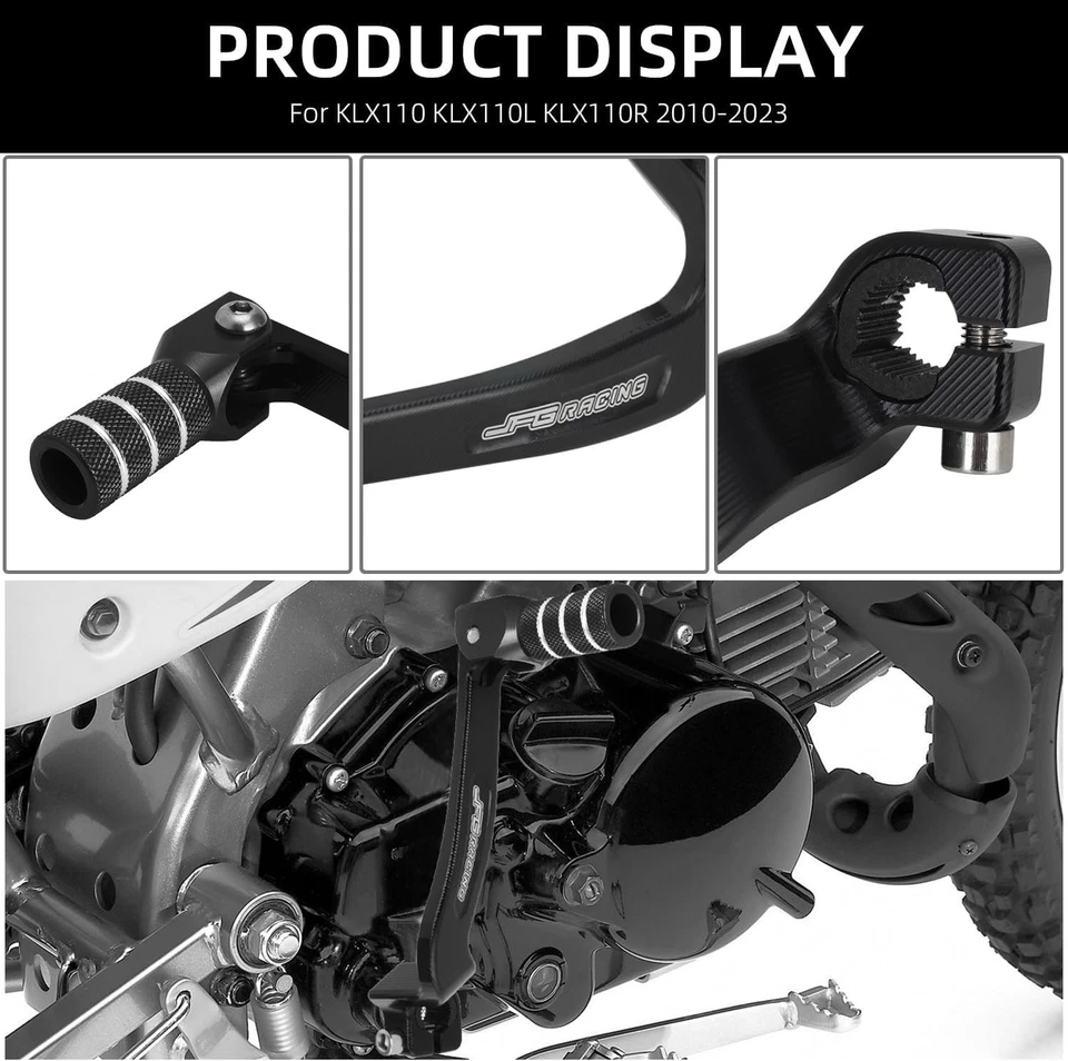 KLX110 palanca de cambios plegable CNC apta para Kawasaki KLX110 KLX110L 2010-2025 Foto 3 de 4