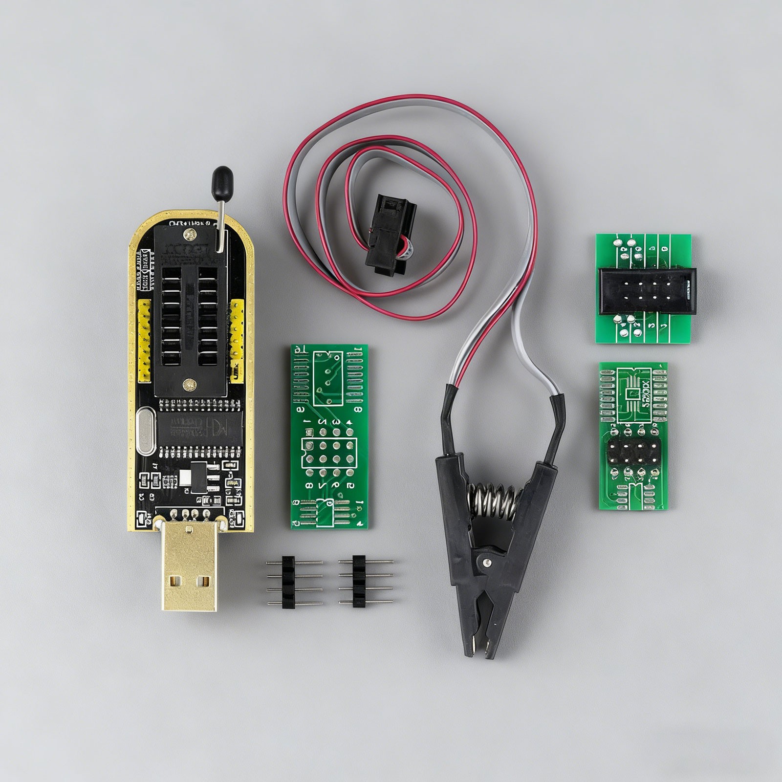 CH341A SOIC8 SOP8 Flash Chip EEPROM Programmer IC BIOS Test Clips 24 25 SeriesD4