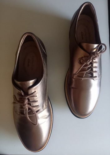 Clarks Ultimate Comfort Bronze Hi Shine Shoes Size UK 5D - Picture 10 of 19