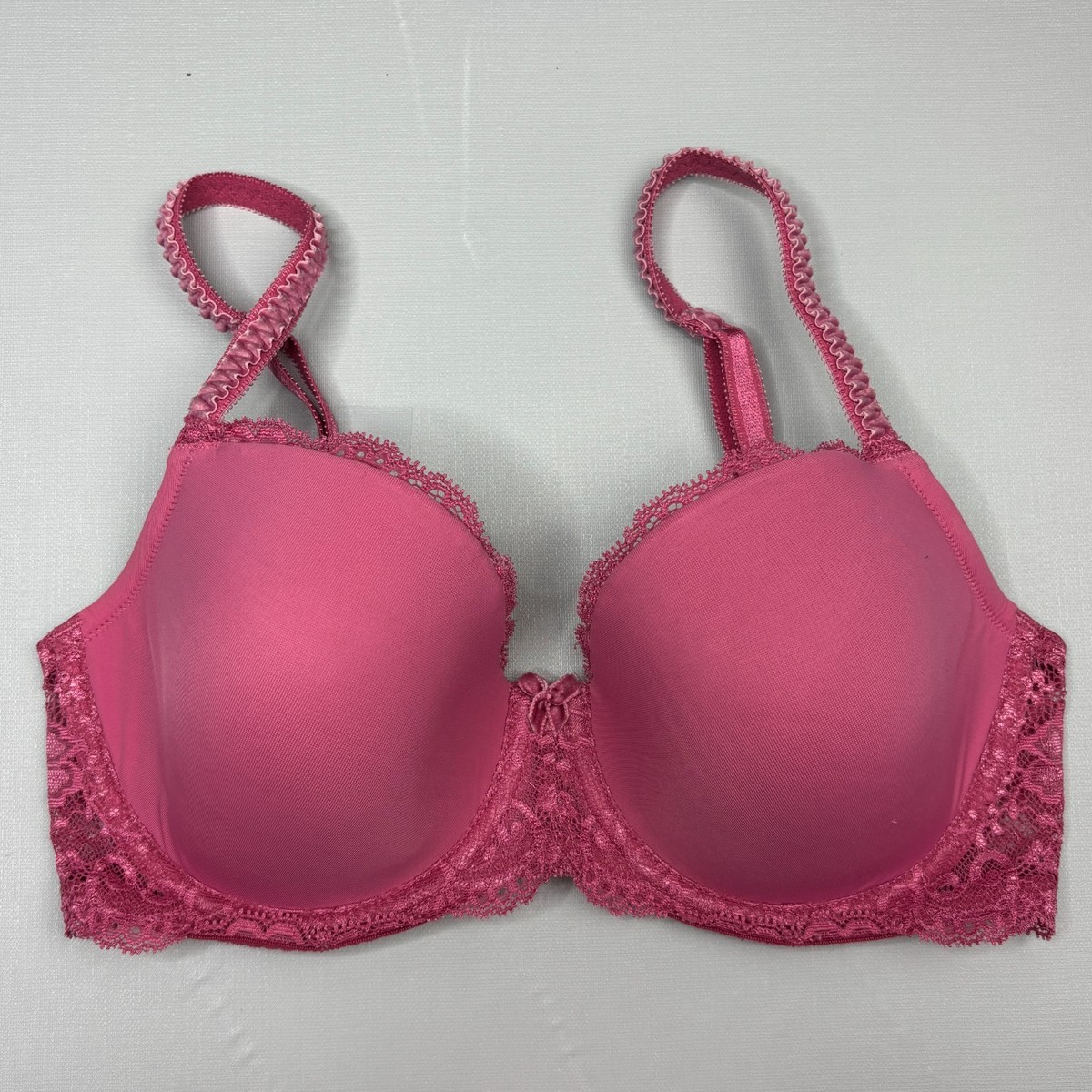 Victoria Secret Bra 32DD Pink Lined Demi Underwire Adjustable