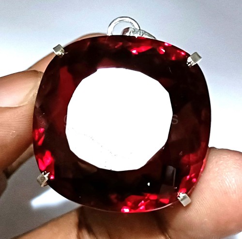 IGL Certified 140.0 Ct Cushion Cut Natural Red Ruby Pendant Loose Gemstone 5JSF - Picture 5 of 12