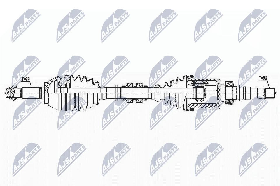 NTY Driveshaft NPW-NS-148 for Nissan Front Right, 943 mm, Reinforced