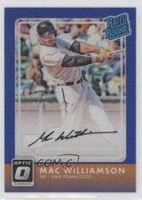 2016 Panini Donruss Optic Rated Rookies Blue 10/75 Mac Williamson #166 Auto 0b0