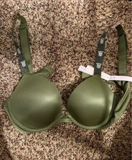 Victorias Secret 34B Green Satin Push-Up Padd...