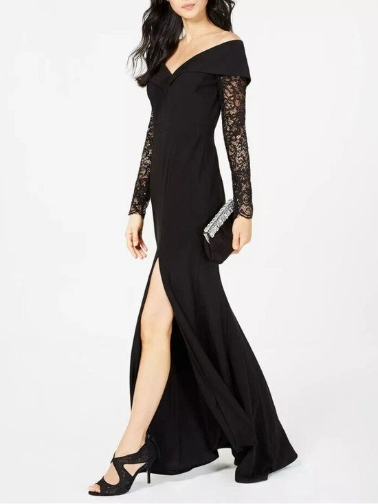 xscape lace overlay dress Xscape by Joanna Chen Black Floral Lace Overlay Dress Size 6