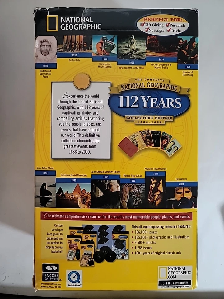 NATIONAL GEOGRAPHIC 112 Year 32 DISC CD-Rom Collectors Edition 1888-2000 VG New  - Image 2 of 4