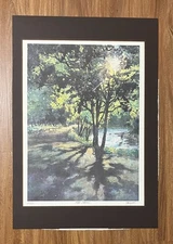 TOM LYNCH Road Shadows 251/950 Hand Signed Matted Lithograph Print 17.5 x 23