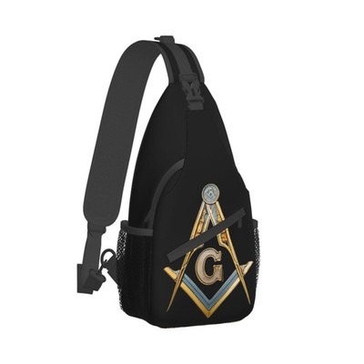 Master Masonic Sling Backpack Hiking Backpack Crossbody Bag Sports Lightweigh...