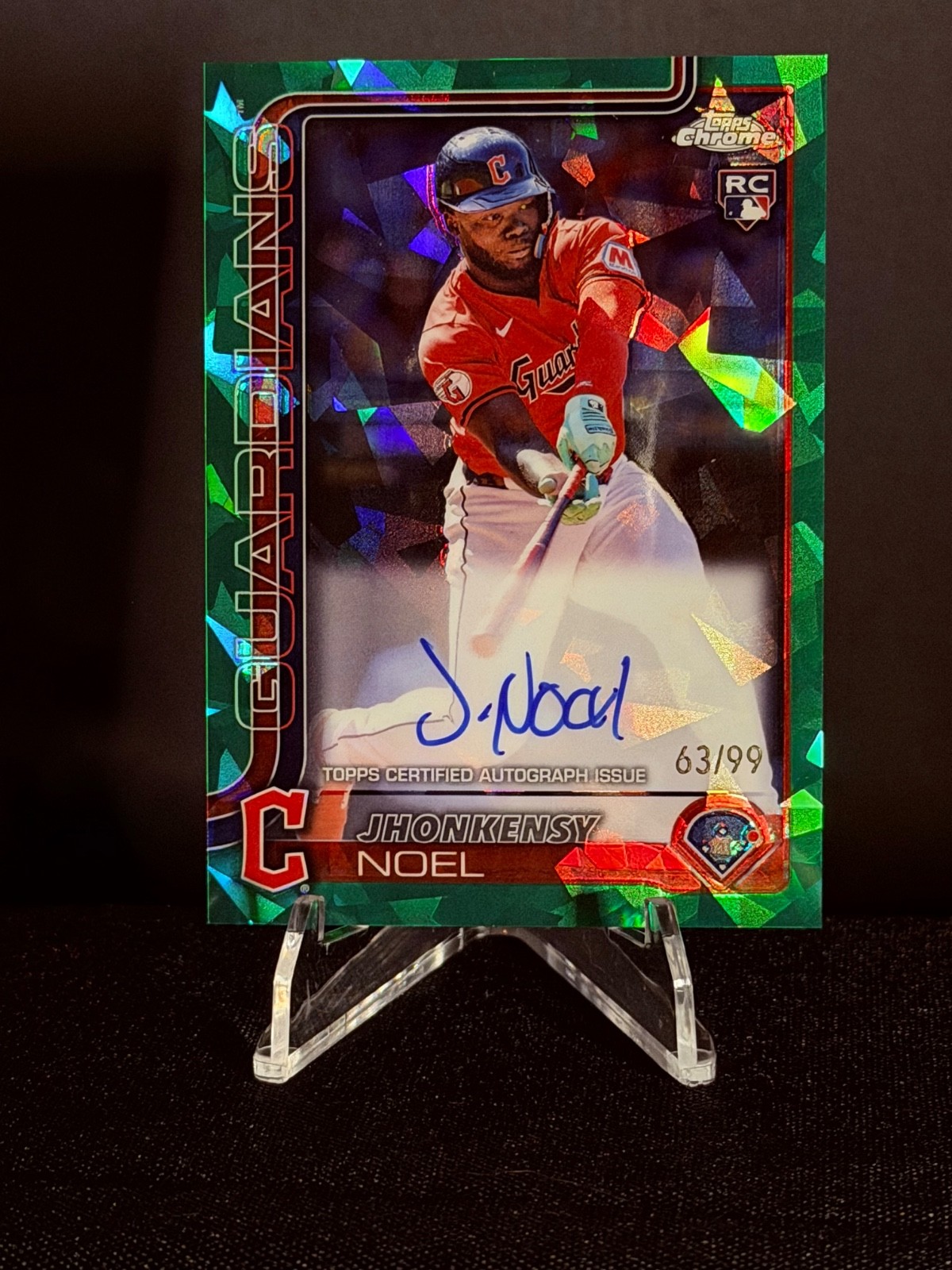 2025 Topps Chrome Sapphire Rookie Autographs Jhonkensy Noel RA-JN Green /99