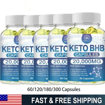 KETO BHB 2000mg Ketone FAT BURNER  Weight Loss Diet Pills Ketosis 60-300Capsules