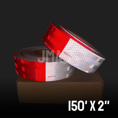 DOT-C2 Reflective Tape 150' x 2'' Red/White Waterproof Conspicuity Roll