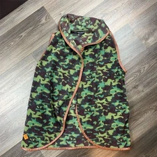 Simply Southern Women's Camo Fleece Vest Size S Green Sleeveless