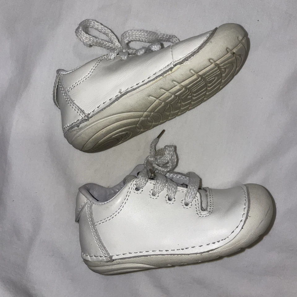 Stride Rite Freddie Blanco Zapatillas Zapatos Bebé Niño Talla 6M Cuero Foto 2 de 4