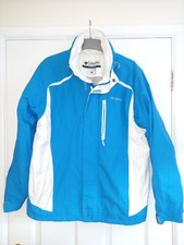 Columbia  Rain Jacket, White  Blue Size Medium/ Large Fitting 
