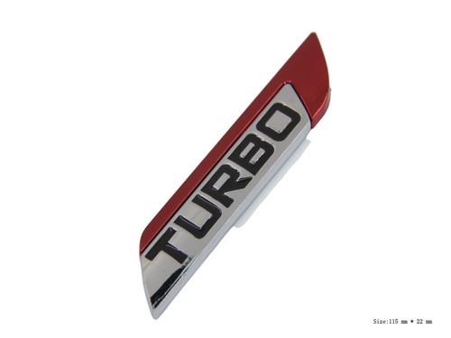 Turbo Auto Emblem Dekoration LKW car Sticker Badge Abzeichen Styling rot - Bild 3 von 4