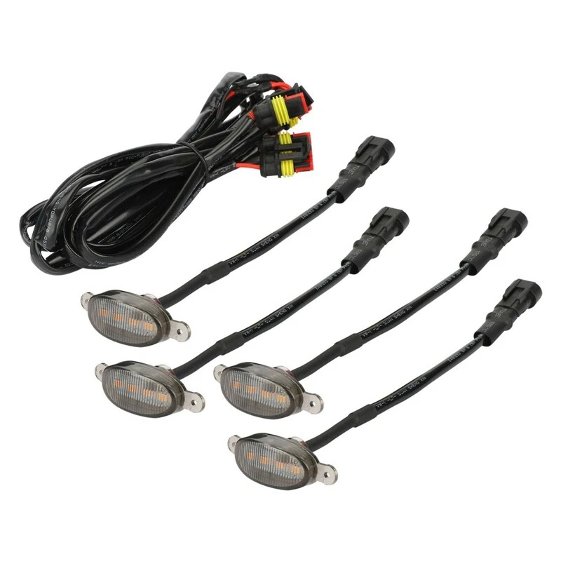 4X Pickup Truck Car Front Grille Light Red LED Daytime Running Light Decorative - Image 3 of 4