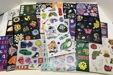 New Sticker Sheets Lot of 26 Retro Rad Cars Letters Numbers Emojis