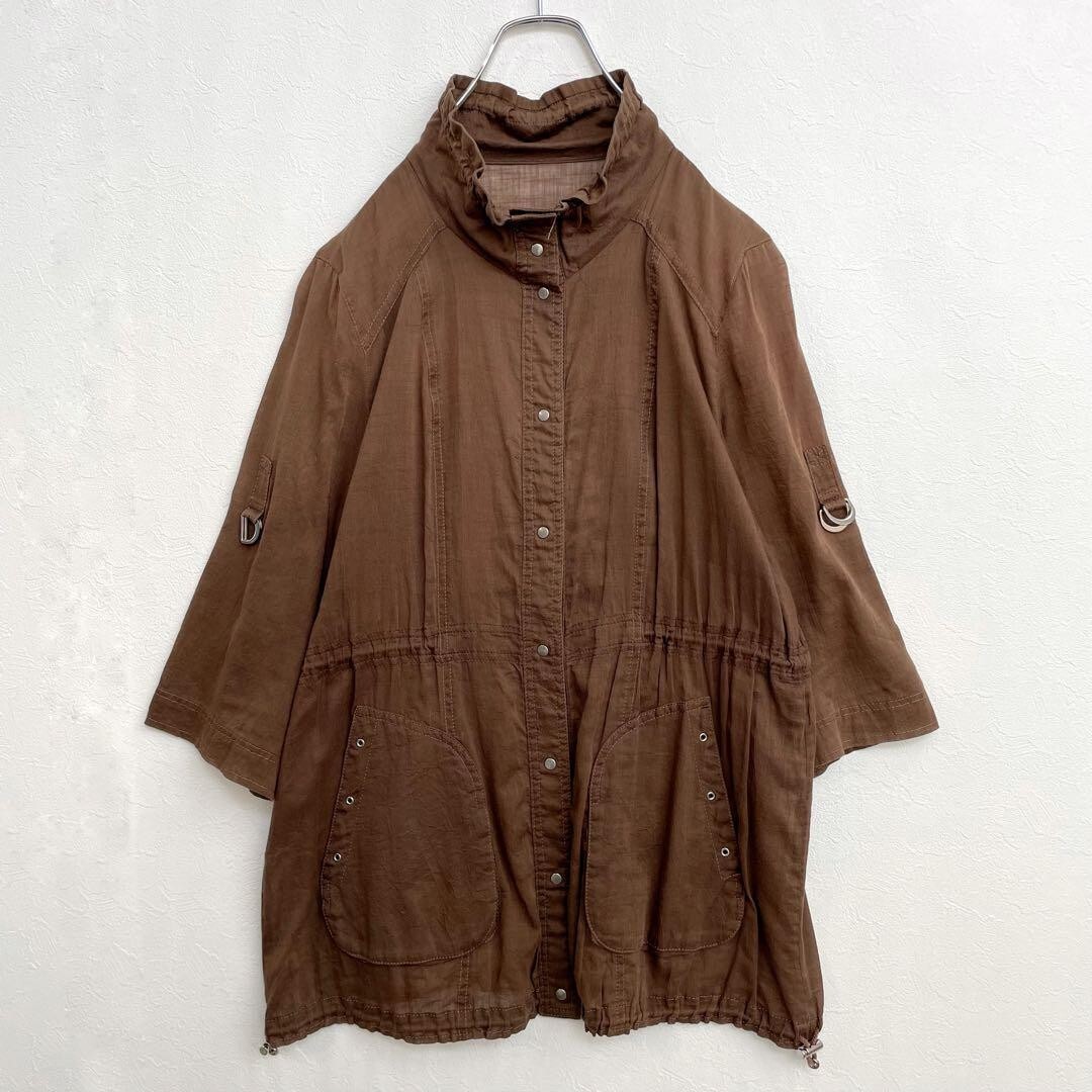 Leilian snap button shirt jacket with pockets, br… - image 1