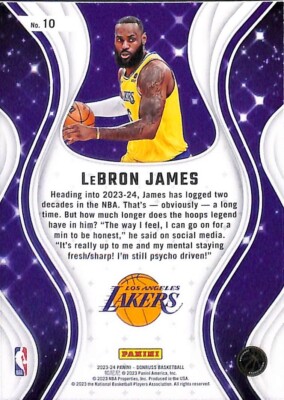 2023-24 Donruss Basketball Card No. 10 Lebron James Magicians LA