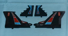 vintage FOUR STAR JET R+L BLACK WING + R+L TAIL FIN parts lot