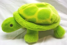 Vintage Kohl's NICE SOFT BRIGHT GREEN TURTLE 10" Plush Stuffed Animal Toy Kohls