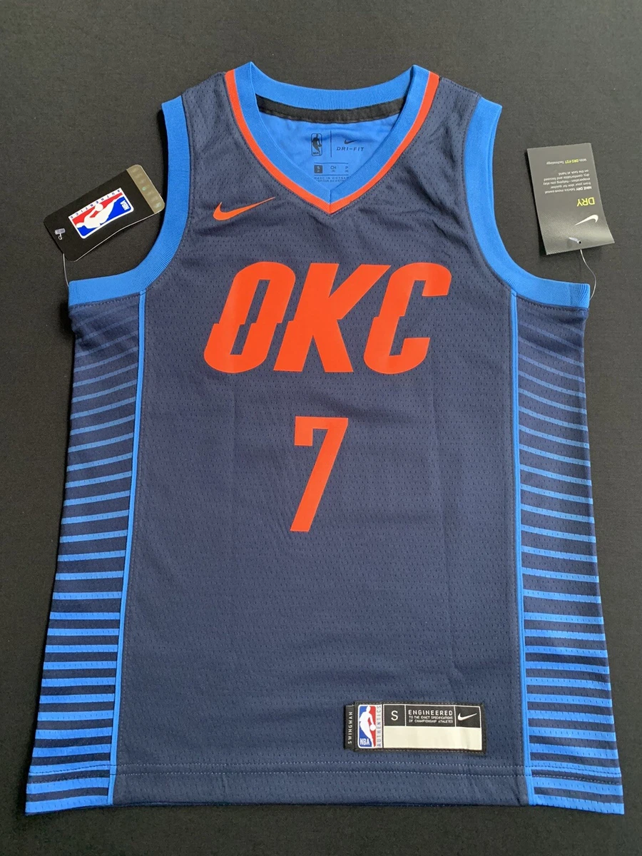 Nike, Shirts & Tops, Nwt Nike Carmelo Anthony Okc Thunder 7 Blue  Statement Swingman Nba Jersey Small