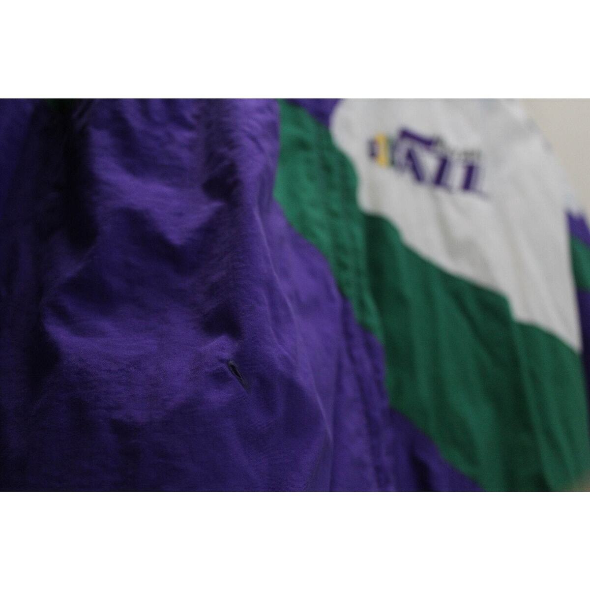 Utah Jazz 90s APEX windbreaker jacket zip M white purple NBA Utah Jazz 90s APEX windbreaker jacket zip M white purple NBA