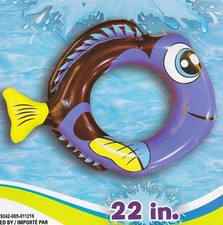 Splash SWIM RING Pool Beach Lake Fun Water Play KIDS 4 Angelfish Blue Tang Dory