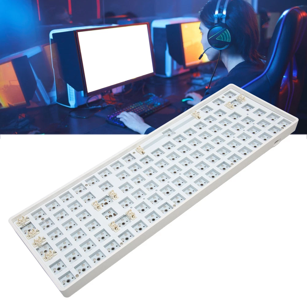 96-Key Hot-Swappable Mechanical Keyboard DIY Kit with 5-Pin Switches