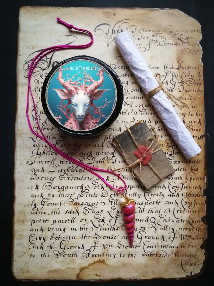 Cuerno de unicornio rosa guía espiritual mar mágico concha de puka perla encanto joyería fantasía Foto 4 de 4