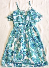 Lilly Pulitzer x Target Tiered Top Dress - Teal Blue/Green Sea Print Sz XS NWOT