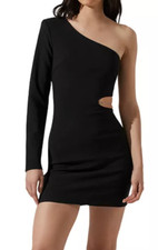 Astr the Label Lavinia One Shoulder Cutout Dress L67018 Womens Size L