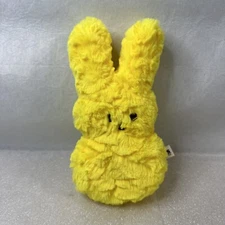 Peeps Candy Easter Bunny Plush Stuffed Animal 9” yellow shaggy fur fabric bean