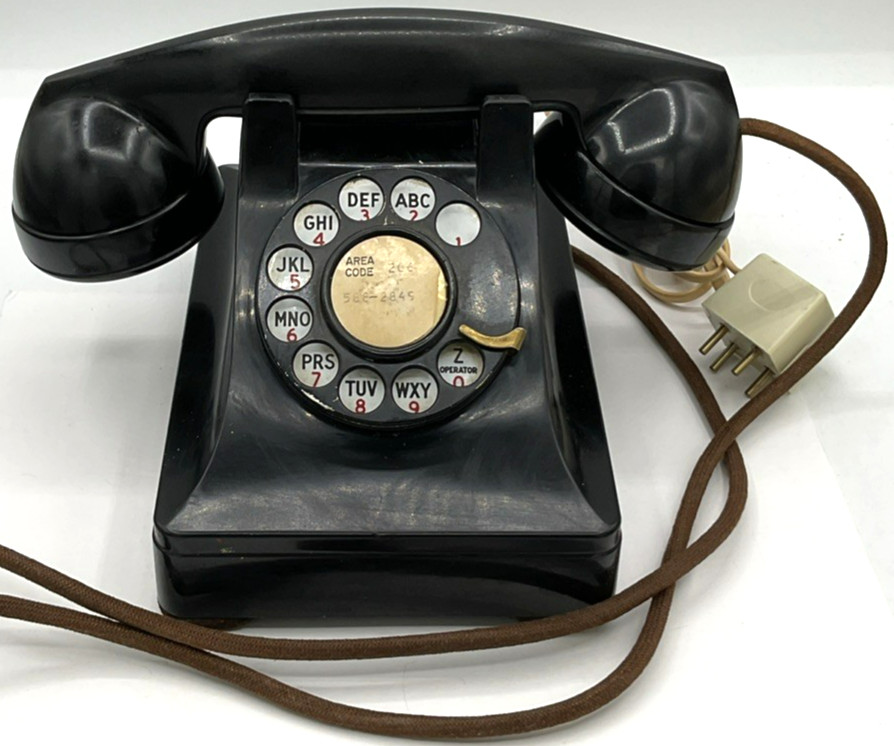 1940s Bell System Western Electric F1 Rotary Dial Desk Telephone Black Phone