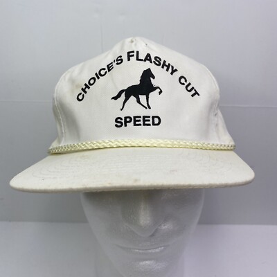 Vintage Snapback Hat Cap Cobra White Equestrian Horse Show  display picture 1