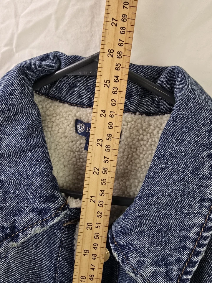 Chaleco Denim Democracy Sin Mangas con Bolsillos De Gran Tamaño y Forro Sherpa 1X Nuevo Con Etiquetas Foto 3 de 4