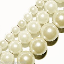 MAGNETIC HEMATITE STONE BEADS PEARL OFF WHITE 6MM HIGH POWER BEAD STRAND WHP1
