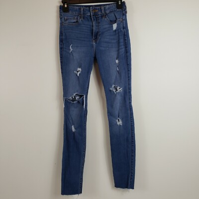 Hollister Jeans Regular Womens High Rise Super Skinny Distressed