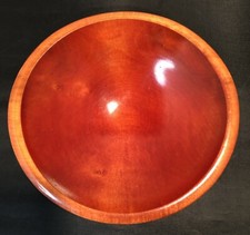 Handcrafted By Taking Turns Red Wooden Bowl