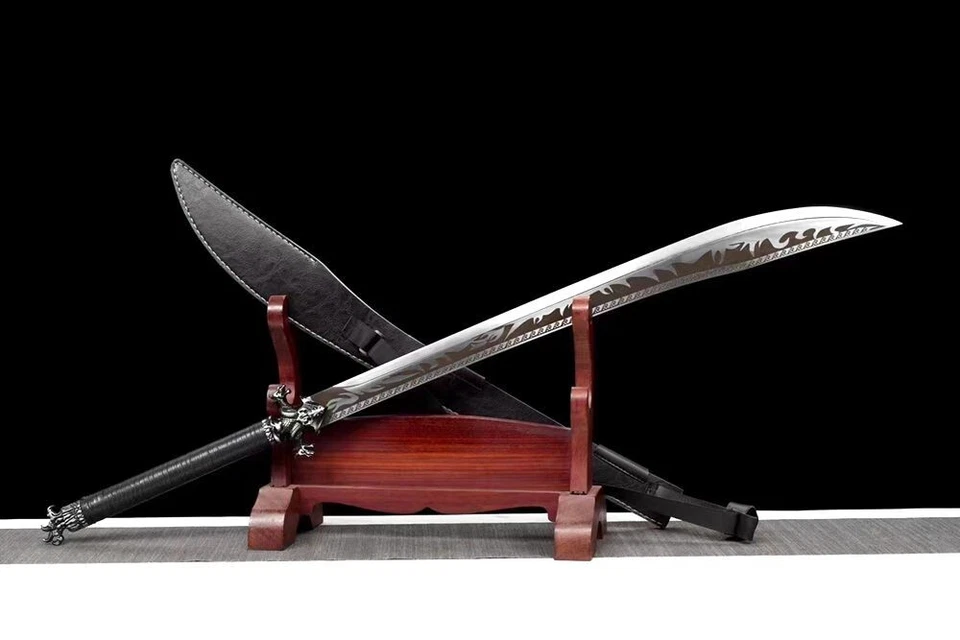 Espada Wushu 41" Espada Dinastía Qing China Borde Manganeso Hoja de Acero Dao Foto 4 de 4