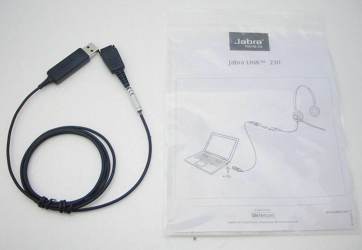 Jabra Link 230 USB Cable 230 09 New In Bag for GN Netcom QD Corded Headset to PC