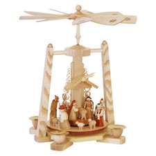 Natural Nativity Christmas Pyramid